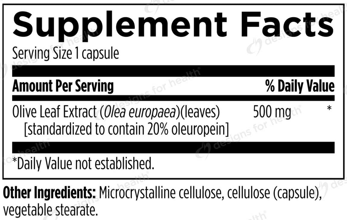 Designs for Health Olive Leaf Extract Ingredients