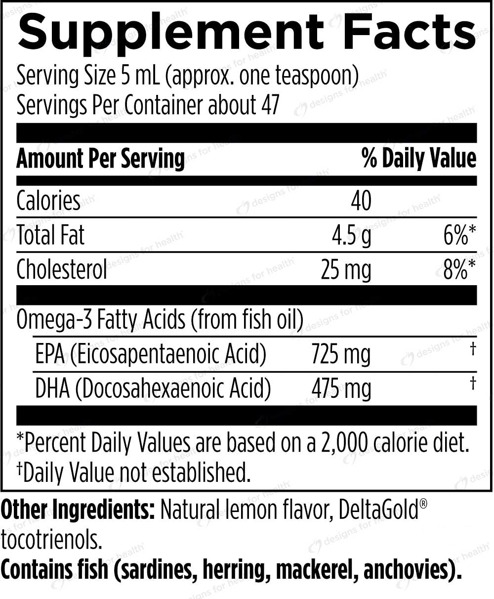 Designs for Health OmegAvail Liquid Ingredients