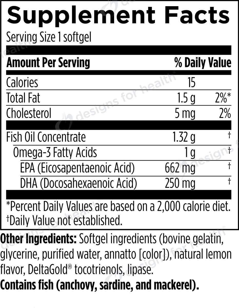 Designs for Health OmegAvail TG1000 Ingredients