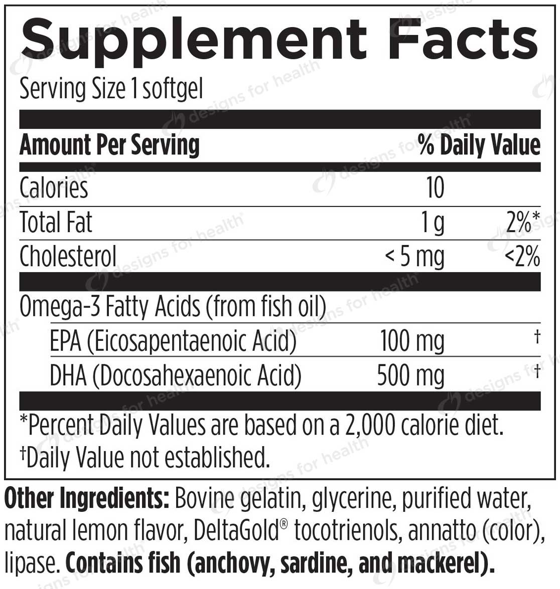 Designs for Health OmegAvail Ultra DHA Ingredients