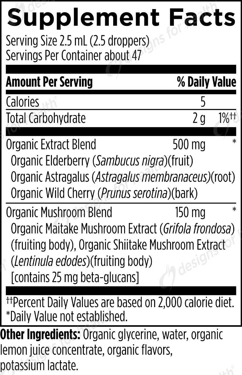 Designs for Health Organic ImmunoBerry Liquid Ingredients