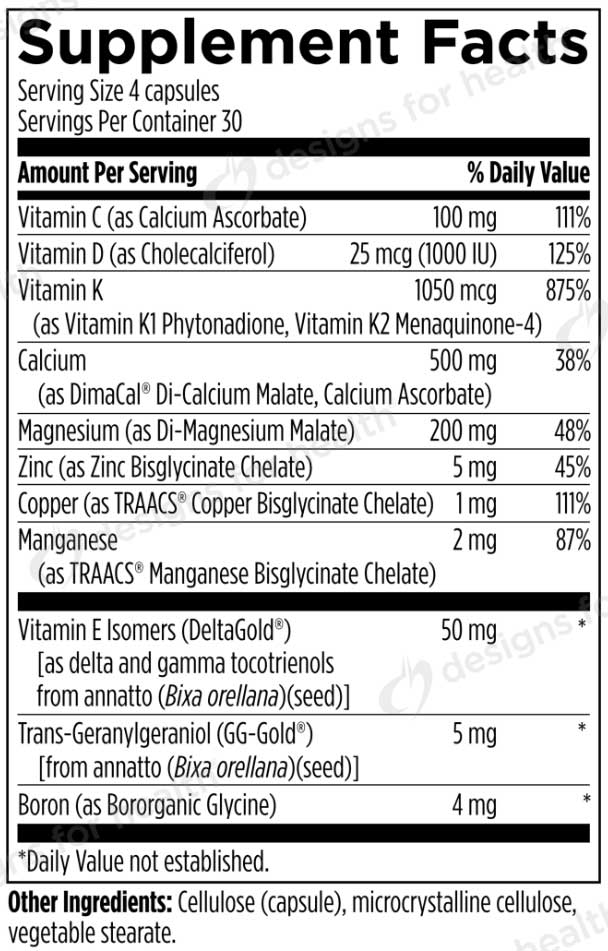 Designs for Health OsteoForce Ingredients