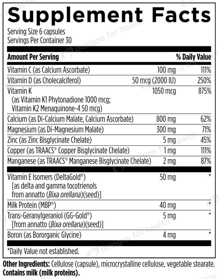Designs for Health OsteoForce Supreme Ingredients