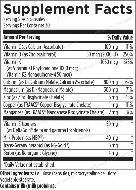 Designs for Health OsteoForce Supreme Ingredients