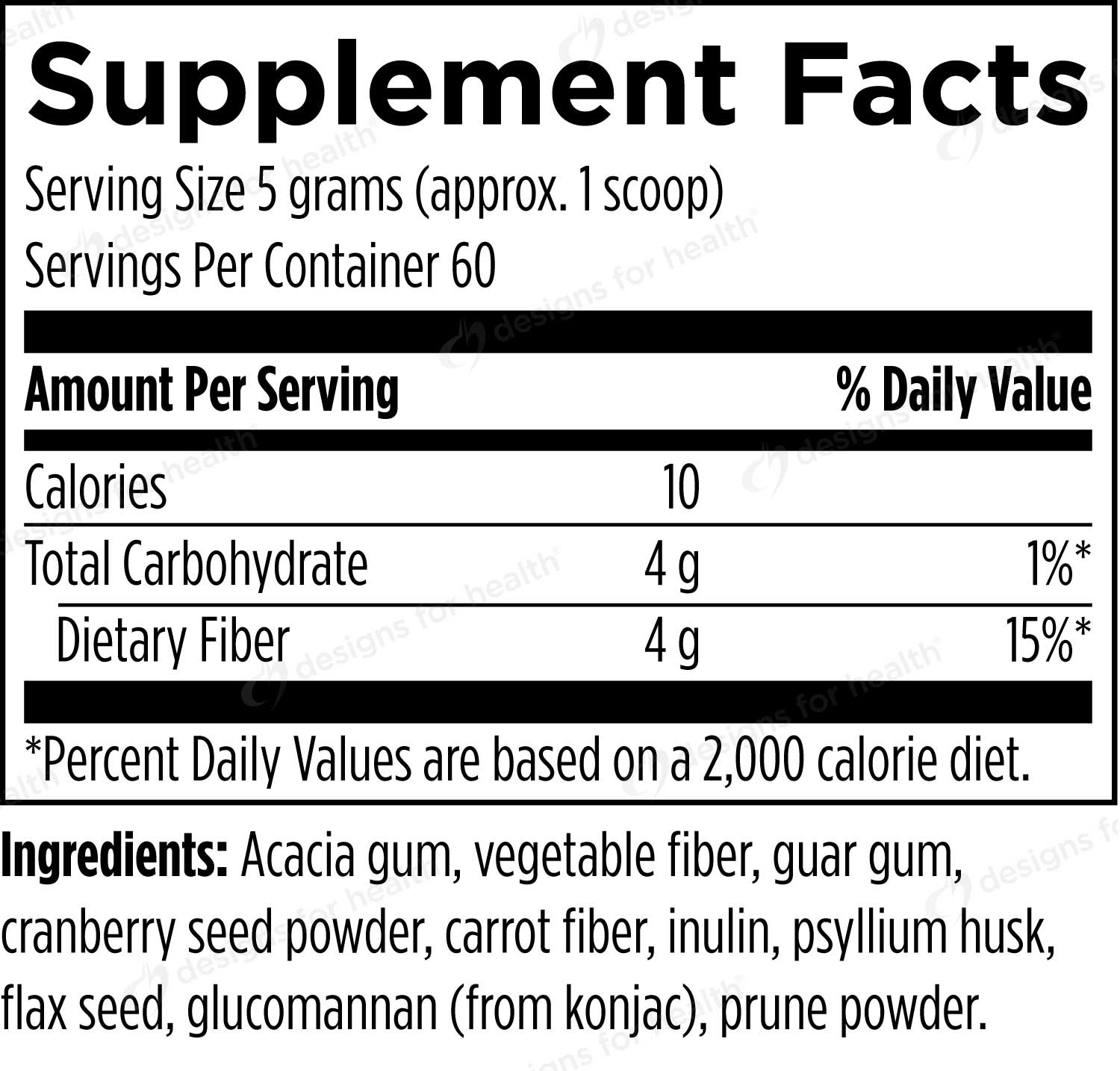 Designs for Health PaleoFiber Ingredients