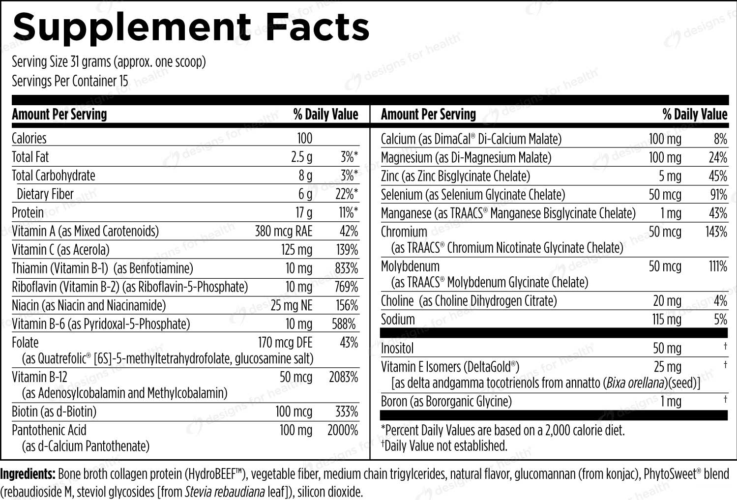 Designs for Health PaleoMeal Ingredients