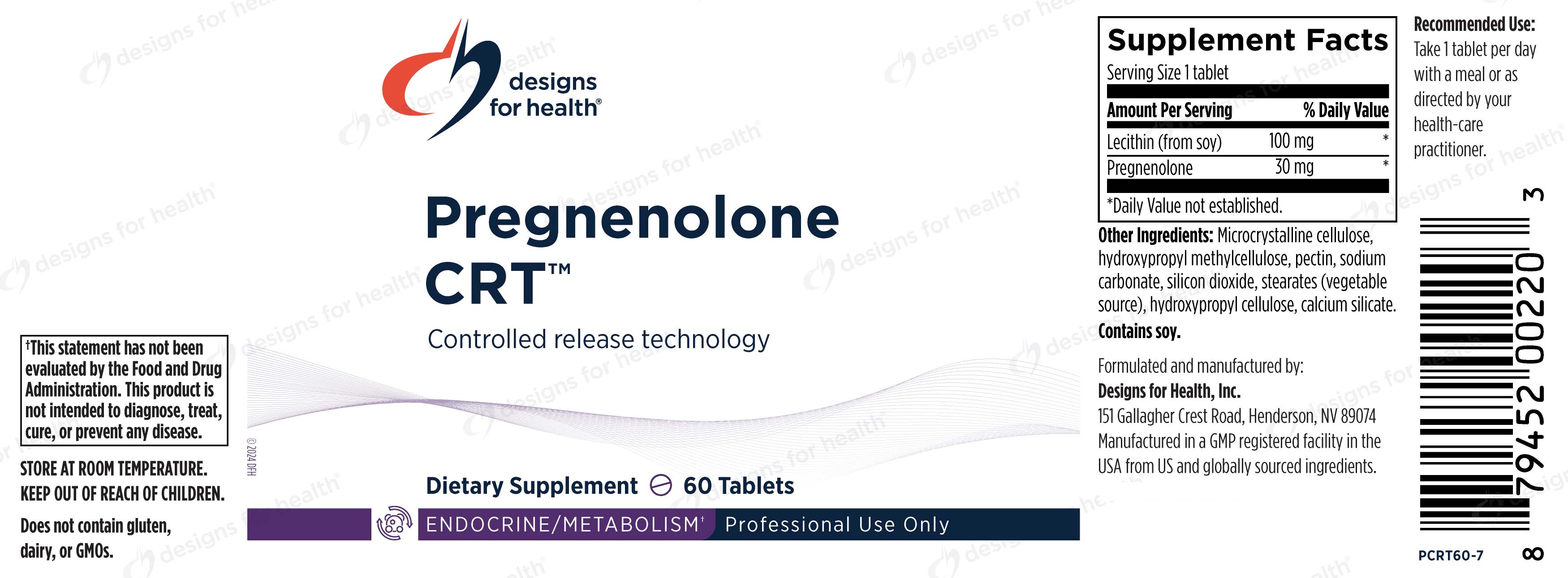 Designs for Health Pregnenolone CRT Label