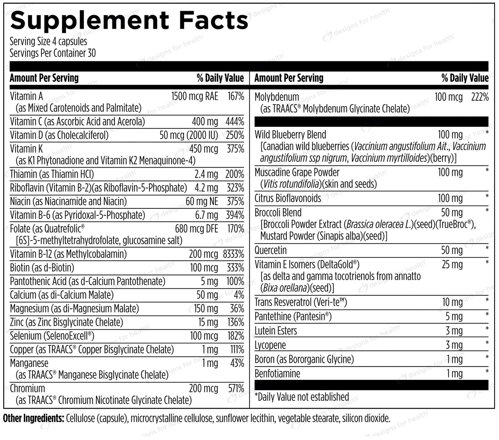 Designs for Health Primal Multi Ingredients
