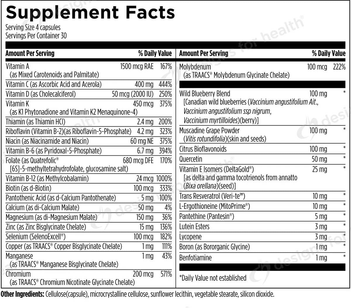 Designs for Health Primal Multi Ingredients