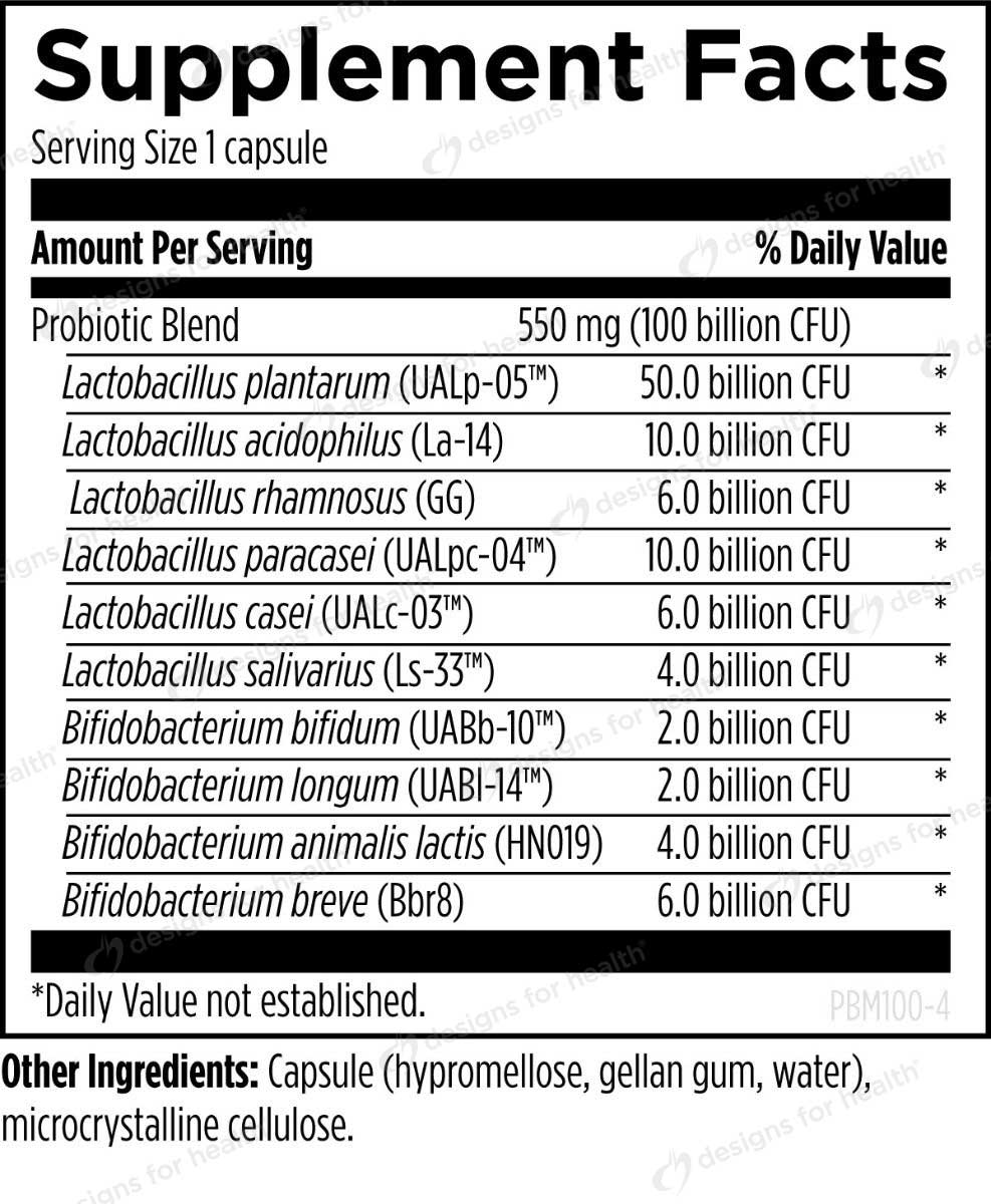 Designs for Health ProbioMed™ 100 Ingredients