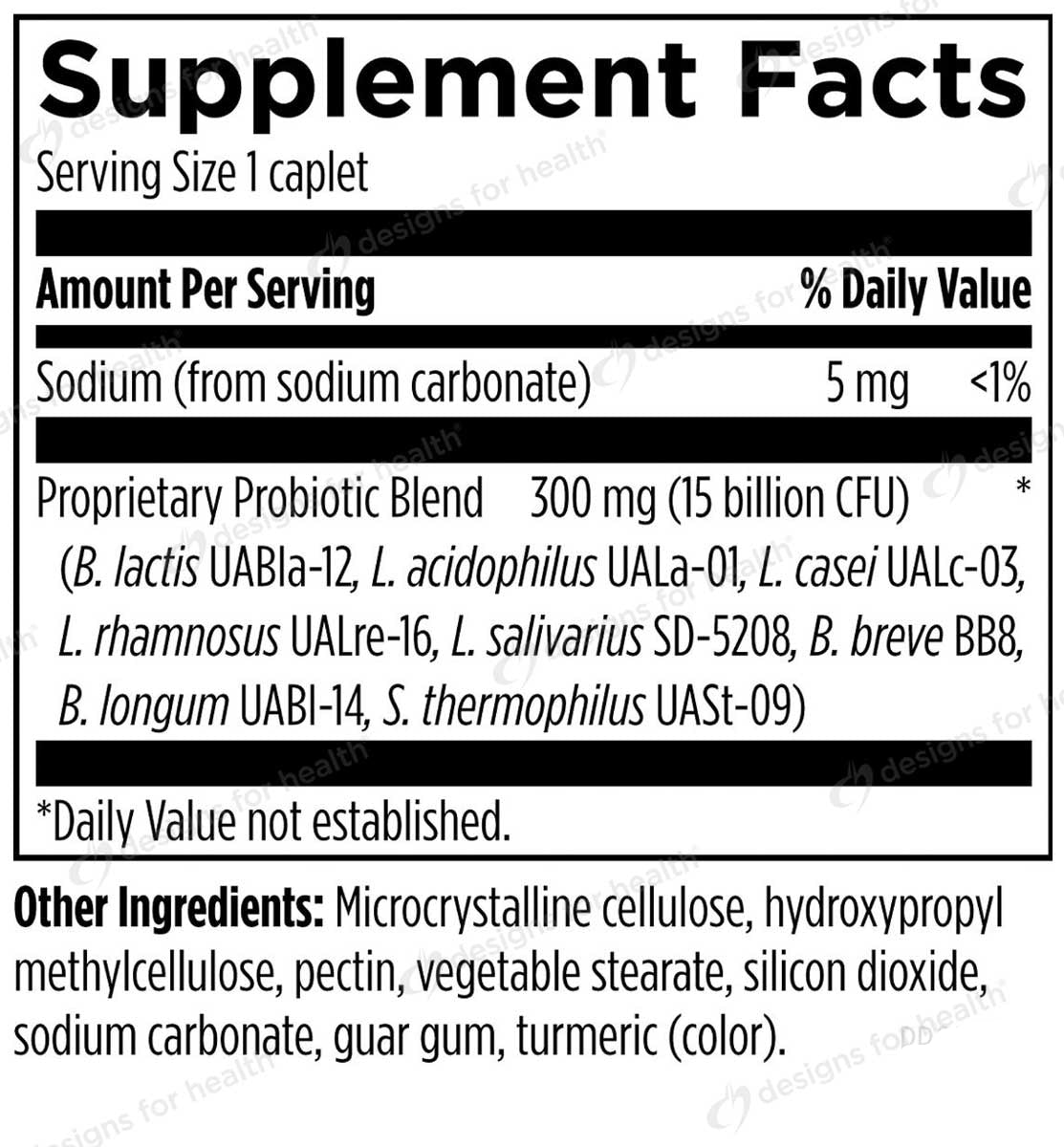 Designs for Health Probiotic Supreme DF Ingredients