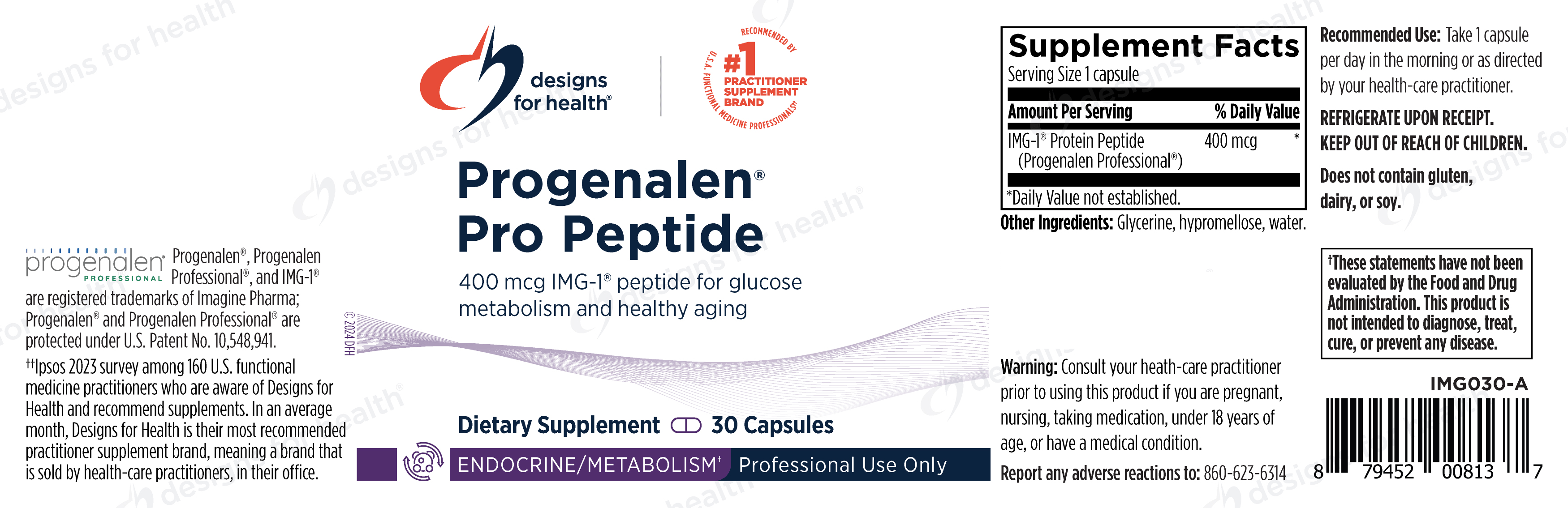 Designs for Health Progenalen Pro Peptide Label