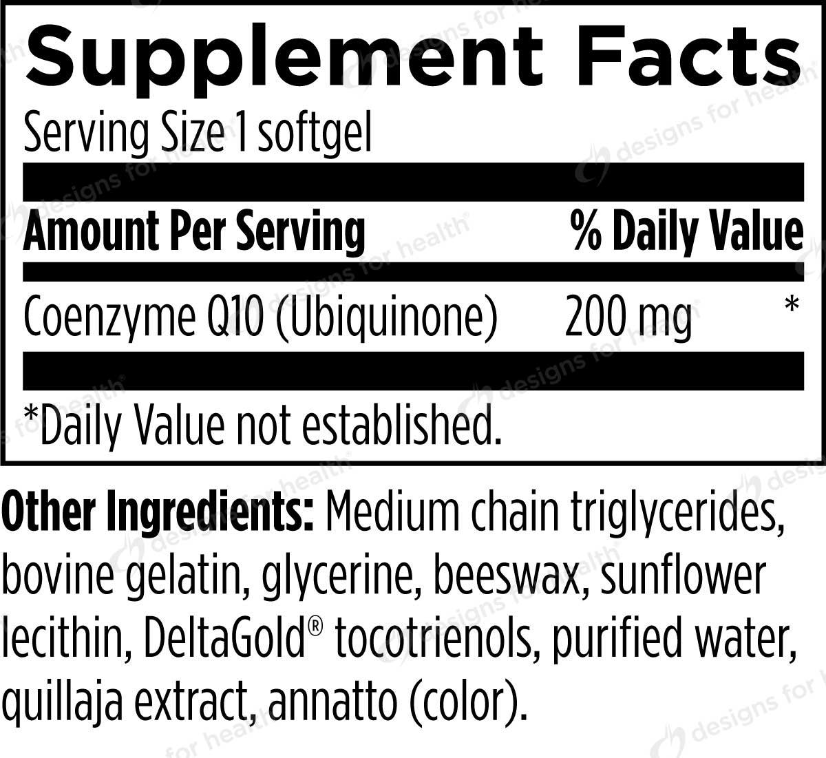 Designs for Health Q-Evail 200 Ingredients