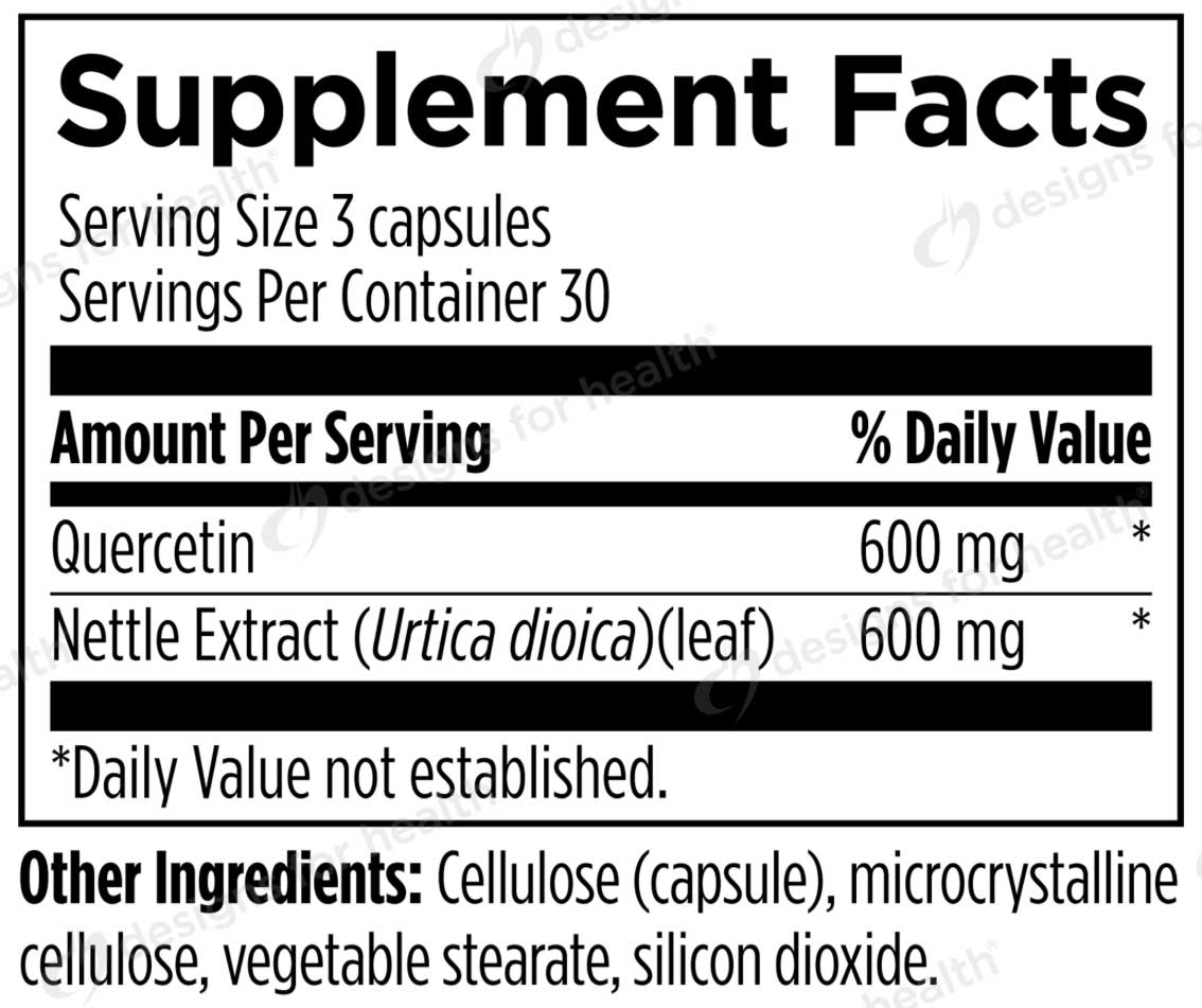 Designs for Health Quercetin + Nettles Ingredients