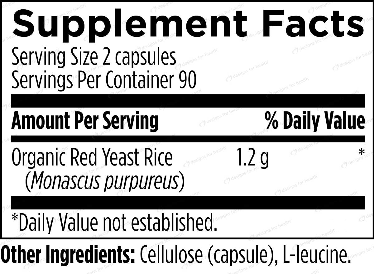Designs for Health Red Yeast Rice (Organic RYR) Ingredients