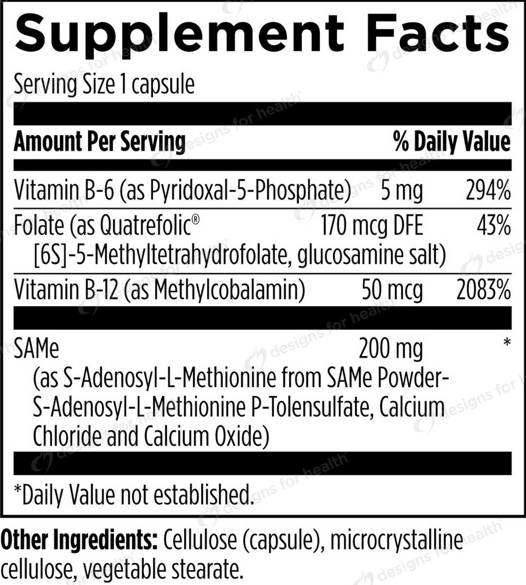 Designs for Health SAMe Ingredients
