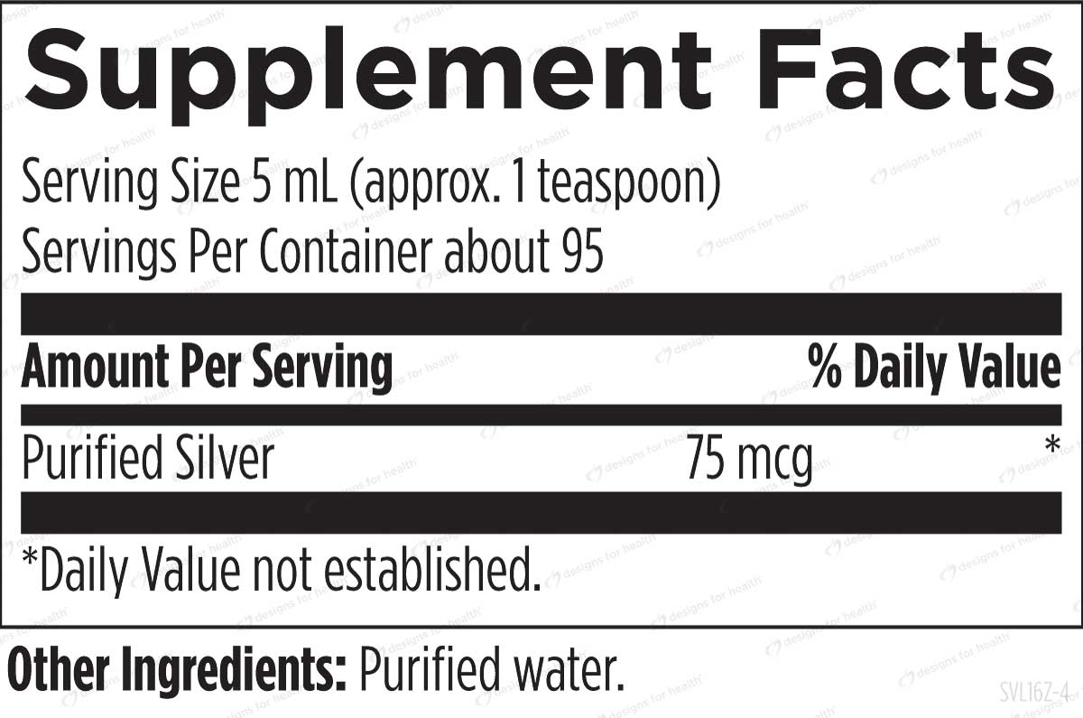 Designs for Health Silvercillin Liquid Ingredients