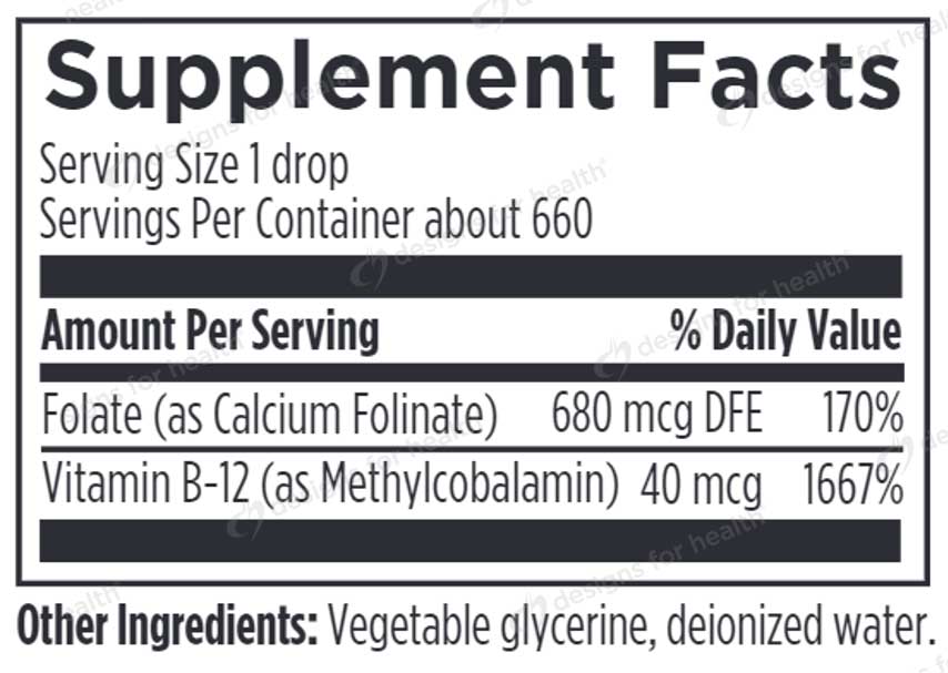 Designs for Health Super Liquid Folate Ingredients