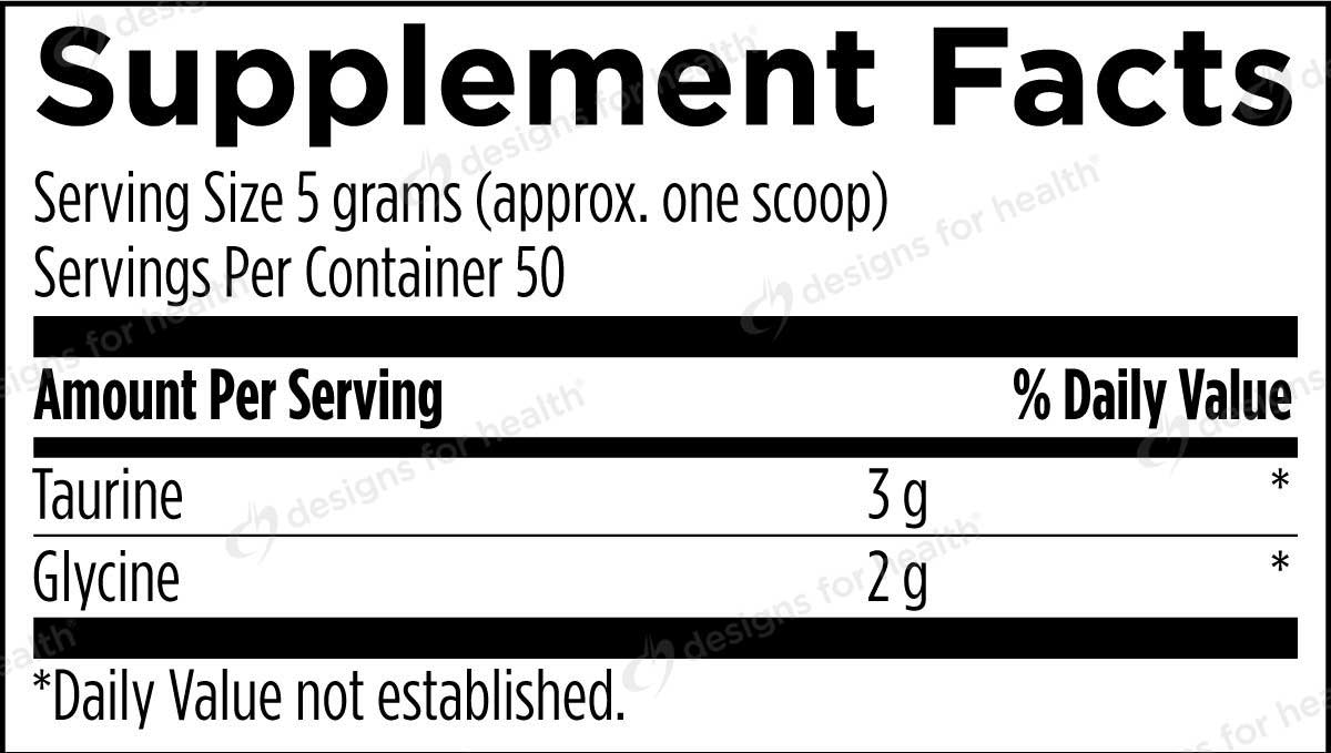 Designs for Health Taurine + Glycine Powder Ingredients