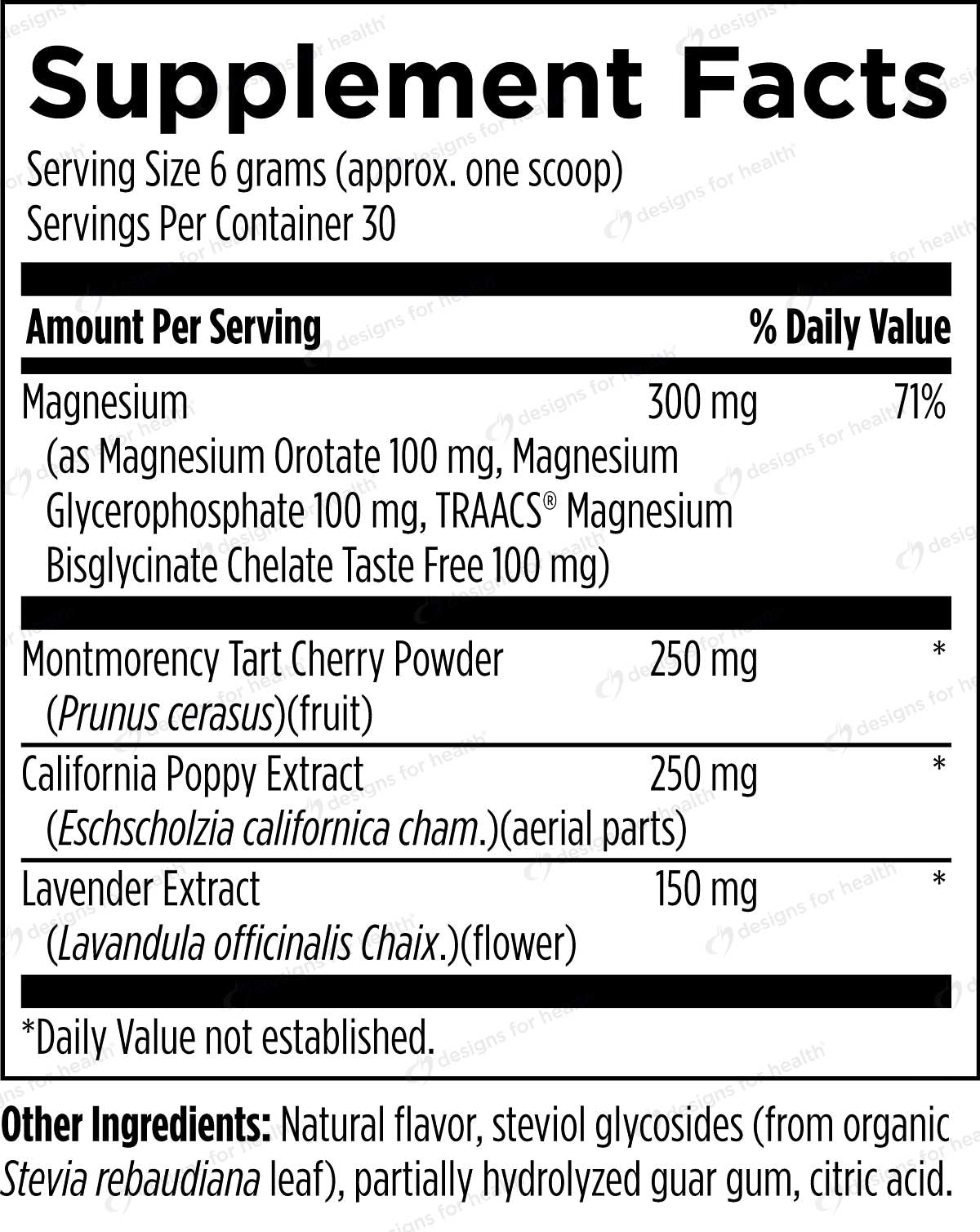 Designs for Health TriMag Supreme™ Night Ingredients