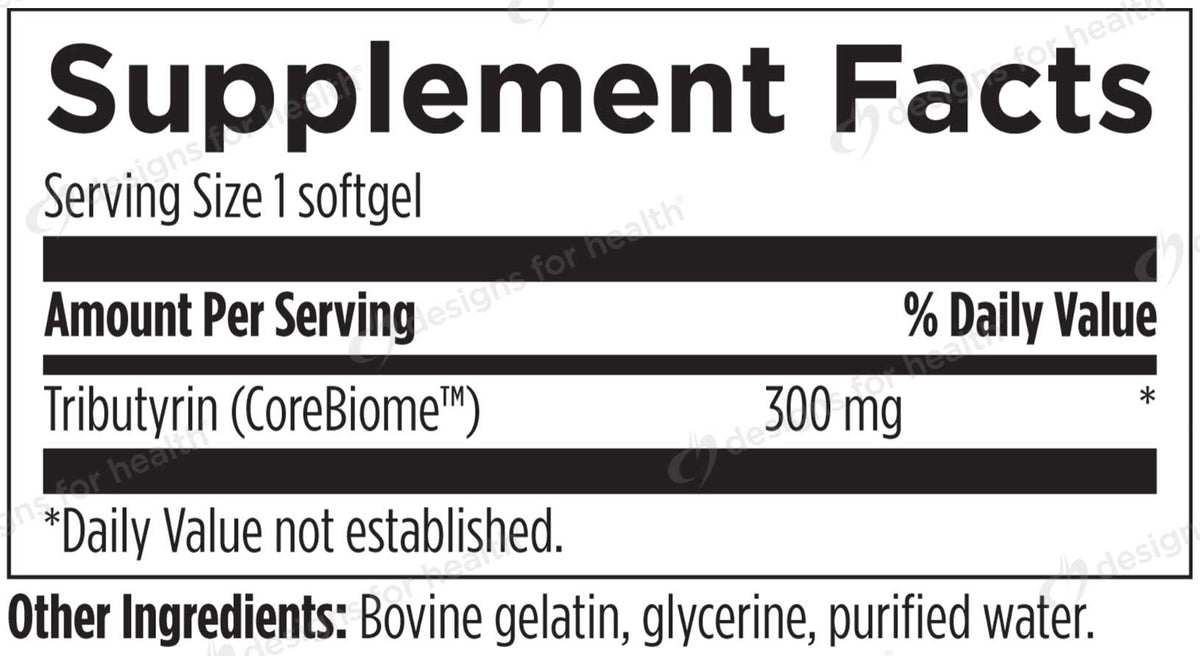 Designs for Health Tri-Butyrin Supreme Ingredients