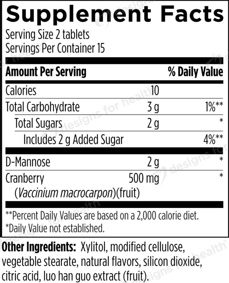 Designs for Health UT Intensive Chewables Ingredients