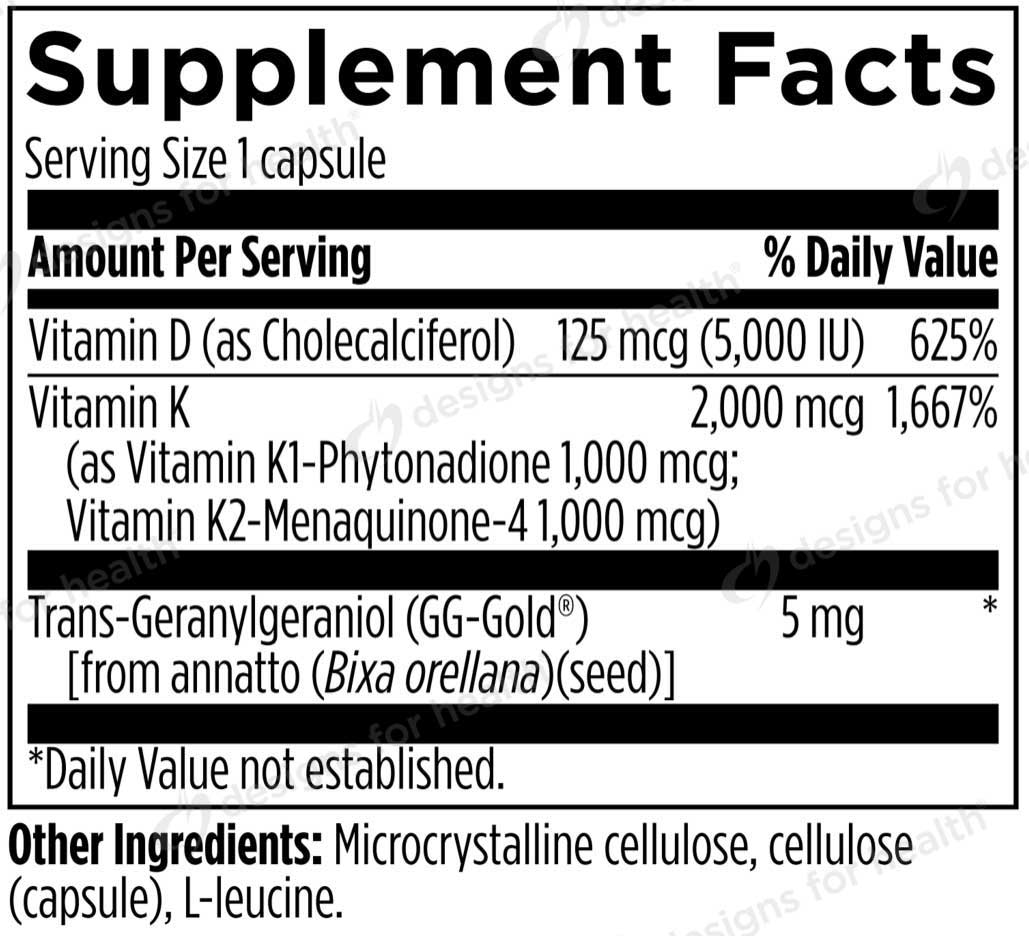 Designs for Health Vitamin D Supreme Ingredients