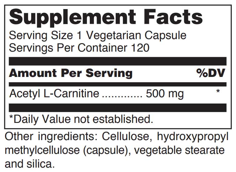 Douglas Laboratories Acetyl-L-Carnitine Ingredients