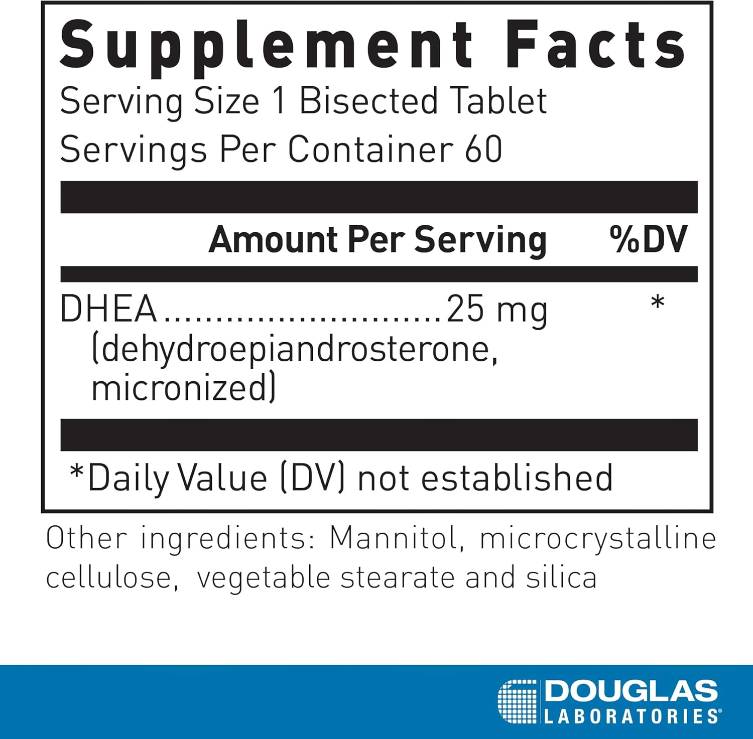 Douglas Laboratories DHEA 25mg Ingredients
