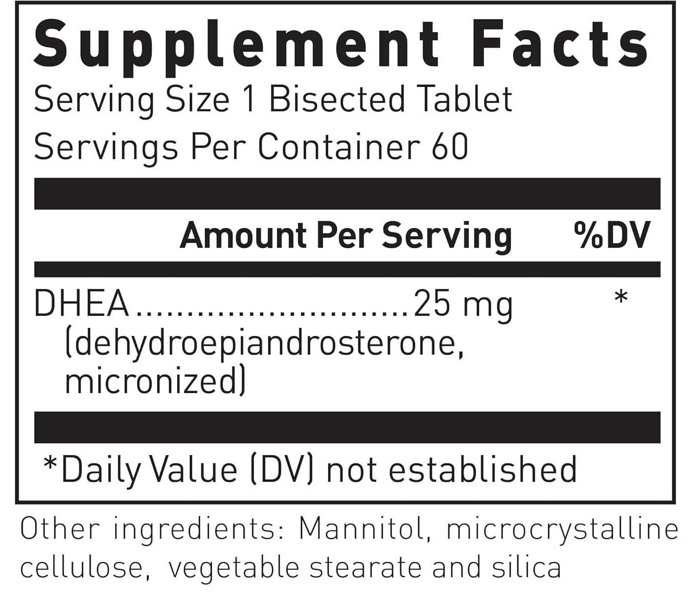 Douglas Laboratories DHEA 25mg Ingredients