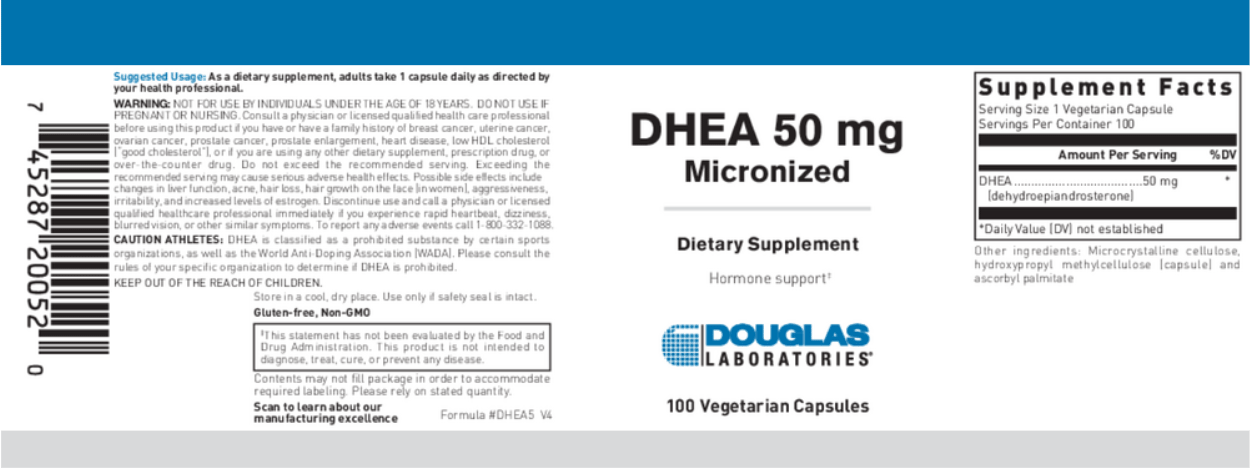 Douglas Laboratories DHEA 50mg Label