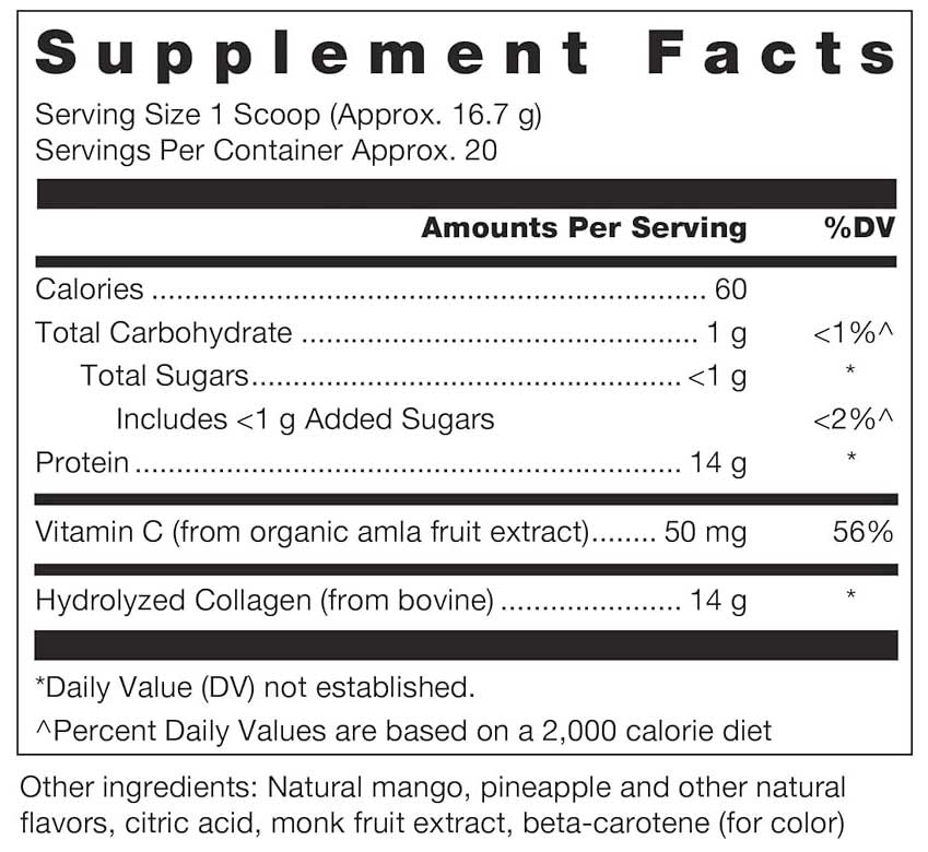 Douglas Laboratories Klean Collagen+C - Natural Tropical Fruit Flavor Ingredients