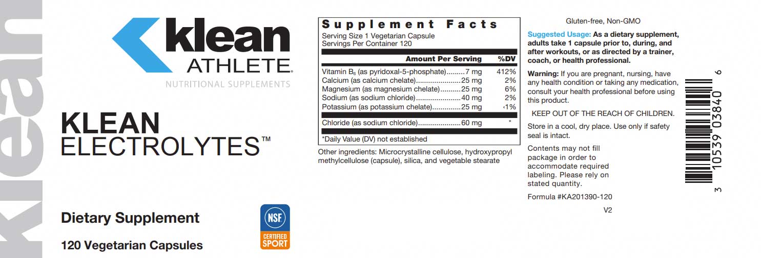 Douglas Laboratories Klean Electrolytes Label