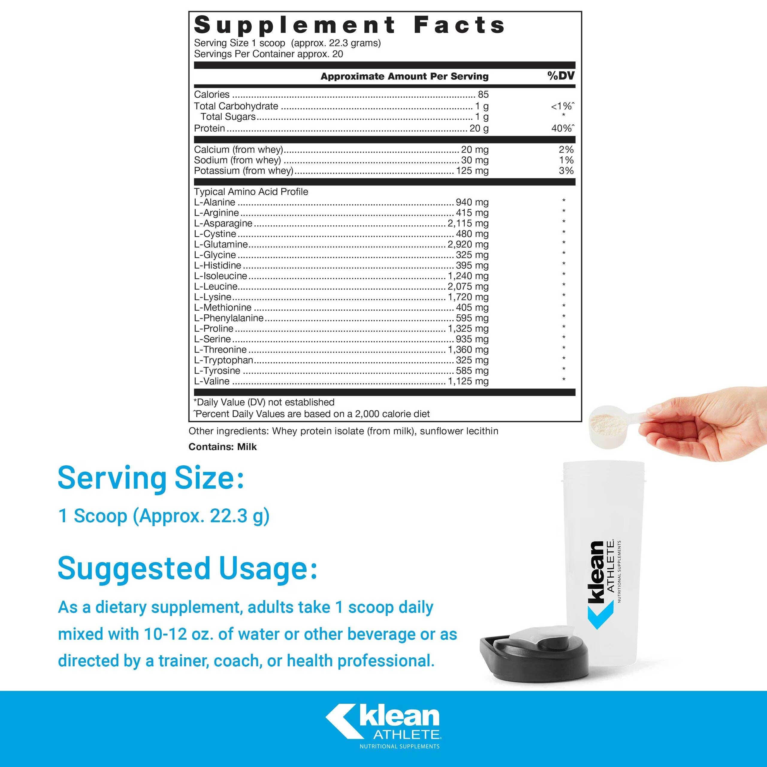 Douglas Laboratories Klean Isolate (Unflavored) Ingredients
