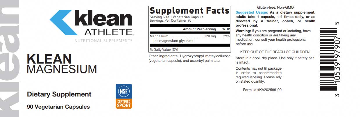 Douglas Laboratories Klean Magnesium Label