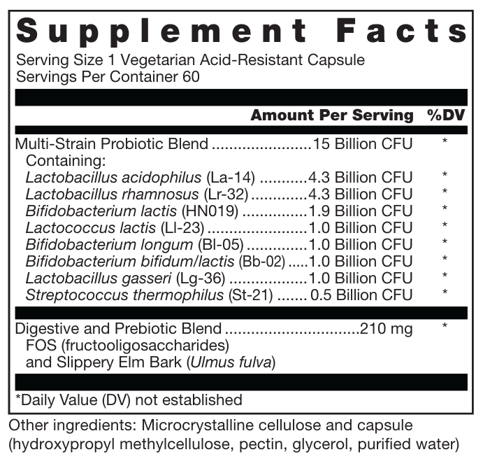 Douglas Laboratories Klean Probiotic Ingredients