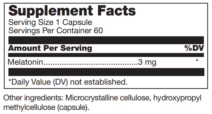 Douglas Laboratories Melatonin (3mg) Ingredients