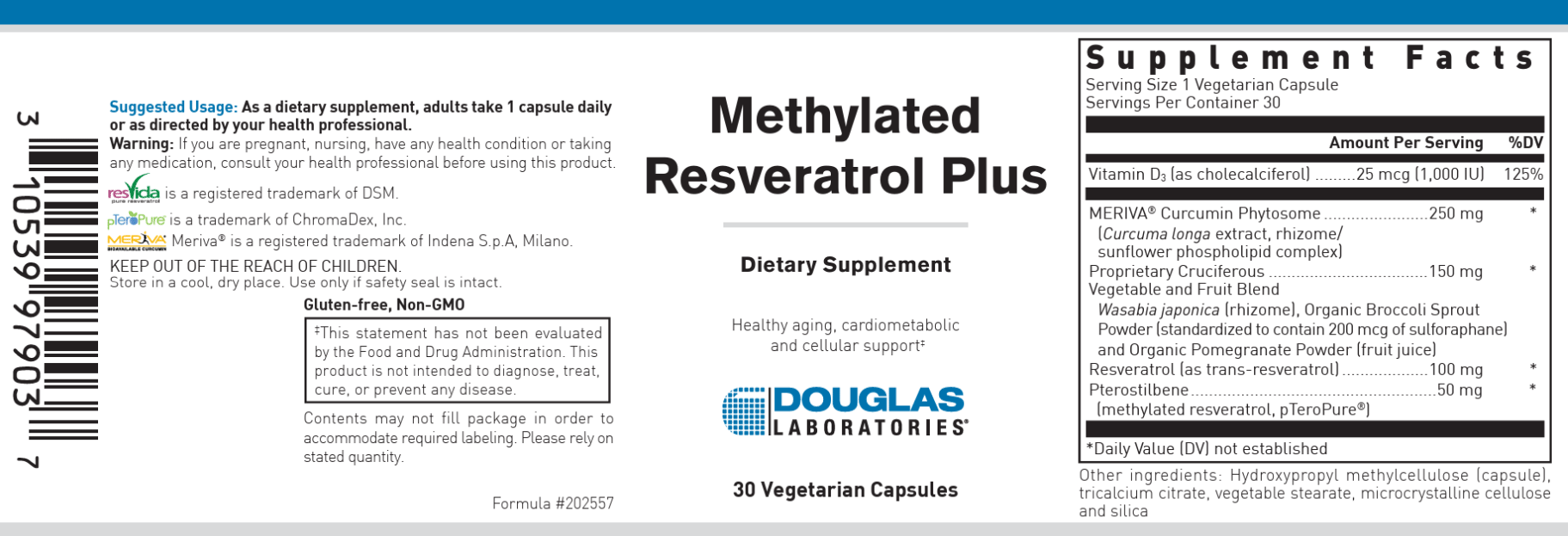 Douglas Laboratories Methylated Resveratrol Plus Label