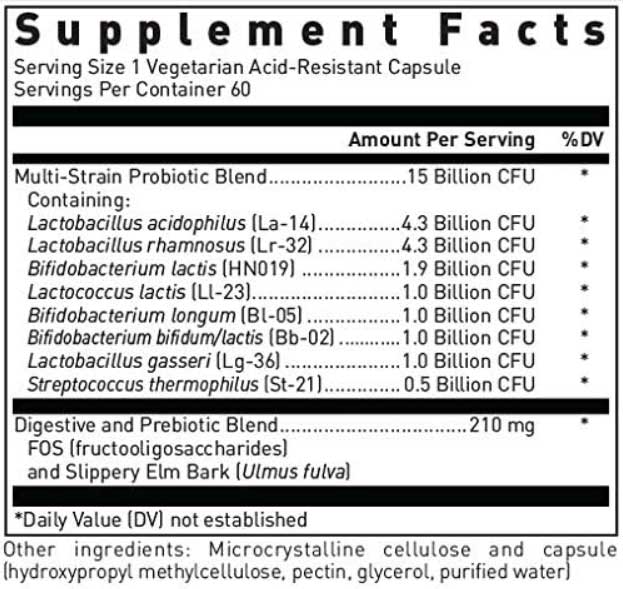Douglas Laboratories Multi-Probiotic 15 Billion Ingredients