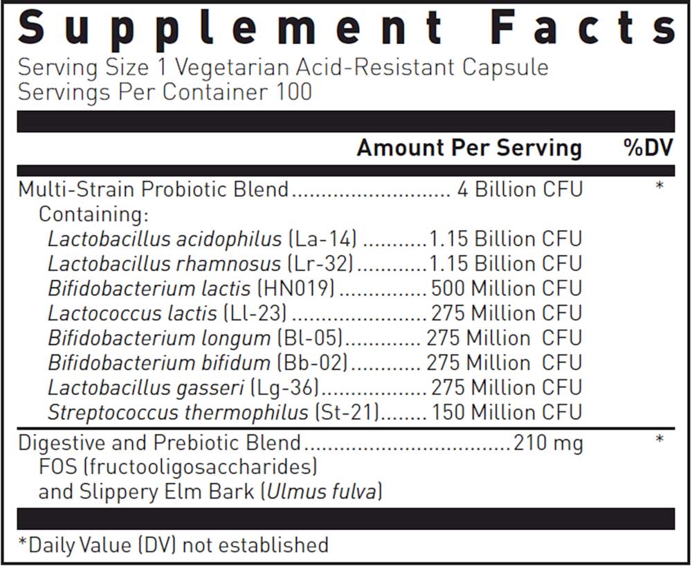 Douglas Laboratories Multi-Probiotic 4 Billion Ingredients