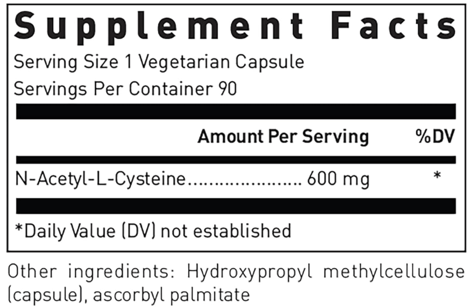 Douglas Laboratories N-Acetyl-L-Cysteine 600 mg Ingredients