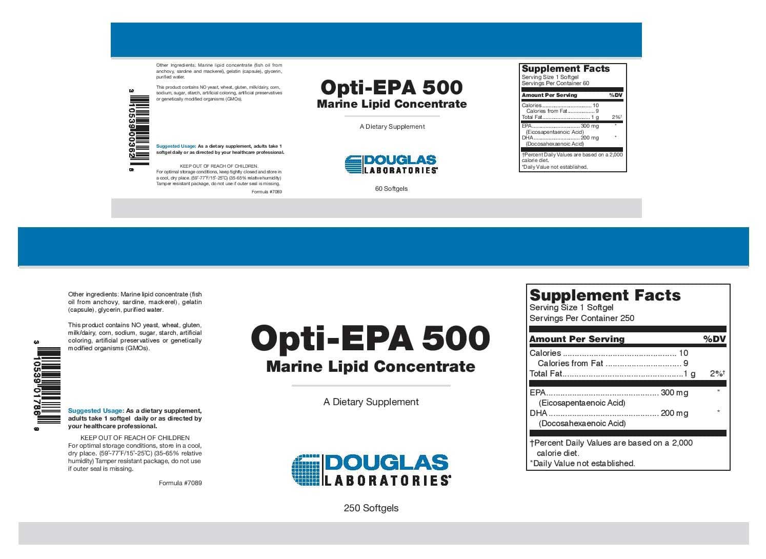 Douglas Laboratories Opti-EPA 500 Label