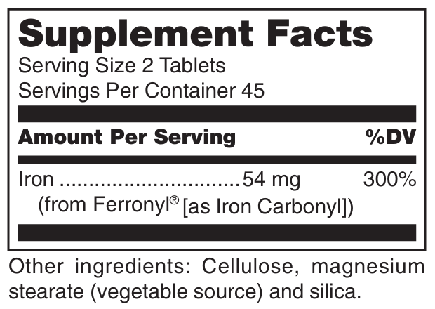 Douglas Laboratories Time Released Iron Ingredients