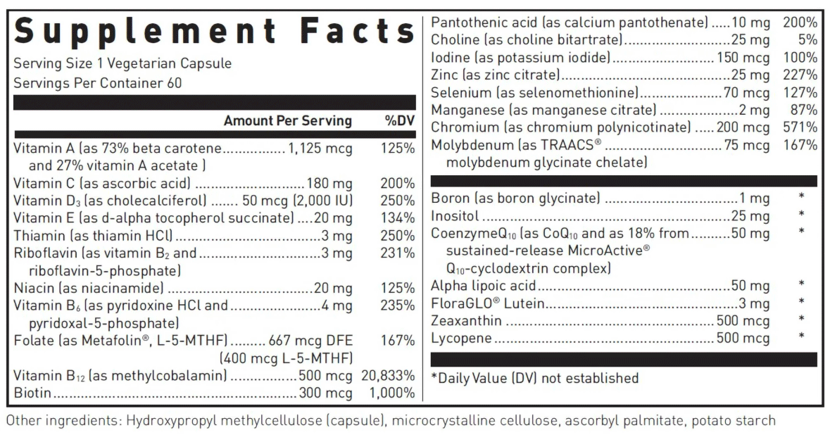 Douglas Laboratories Ultra Preventive 1 Daily Ingredients