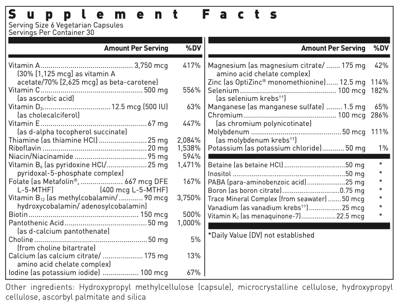 Douglas Laboratories Ultra Preventive III Capsules Ingredients