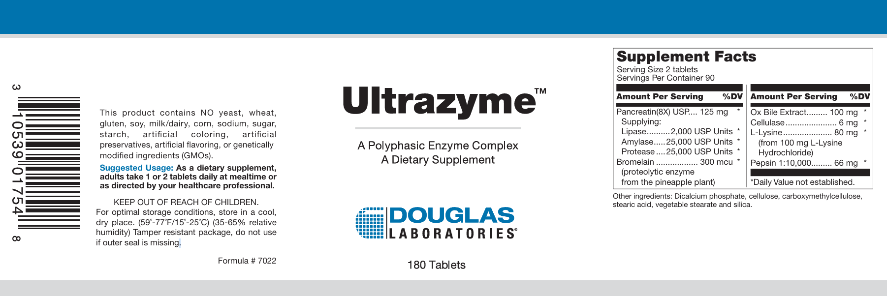 Douglas Laboratories Ultrazyme Label