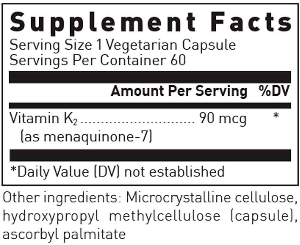 Douglas Laboratories Vitamin K2 Ingredients