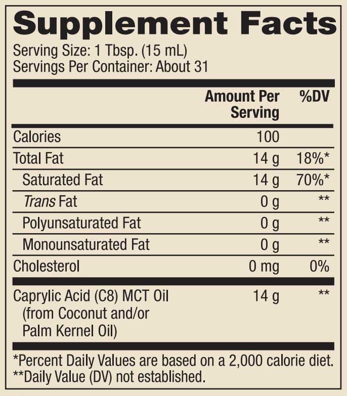 Dr. Mercola Biothin Ketone Energy MCT Oil (Formerly Pure Power Ketone Energy MCT Oil) Ingredients