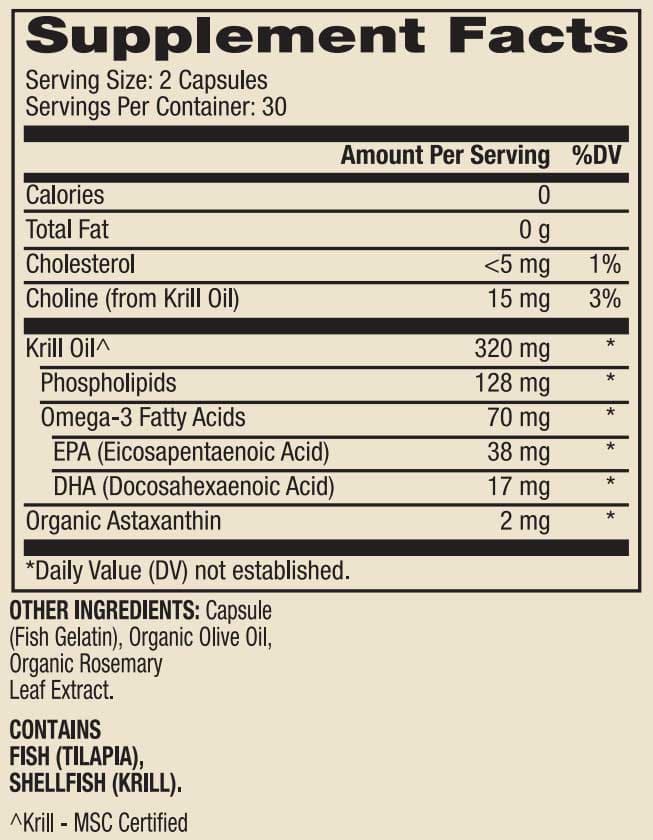 Dr. Mercola Krill Oil for Kids Ingredients