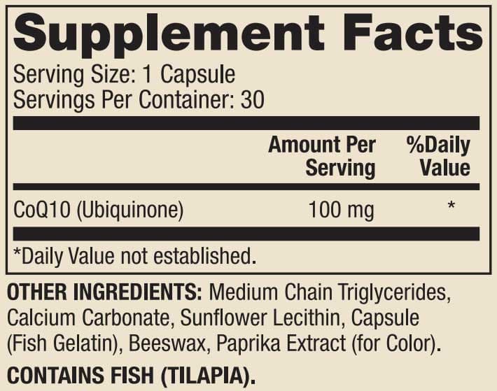 Dr. Mercola Liposomal COQ10 100 mg Ingredients